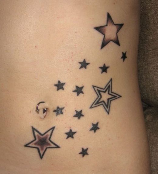 black and white stars tattoo