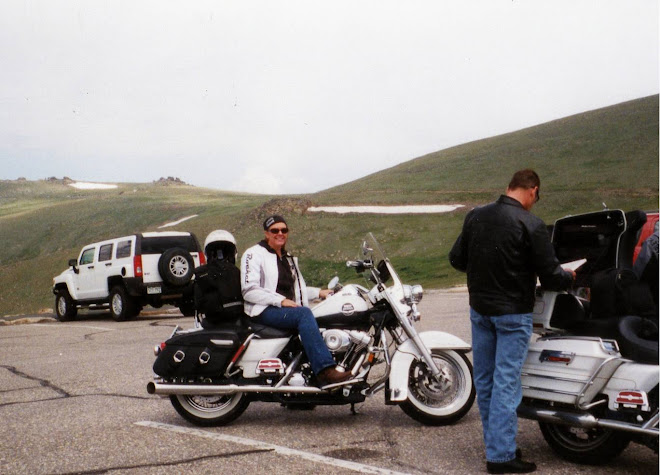 Lori on her Road King in Colorado