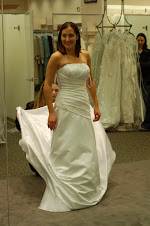 Jessica trying on wedding dresses!