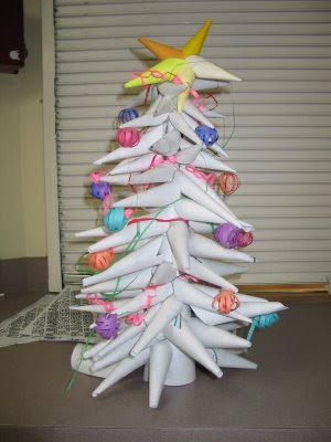 1 Make A Lot Of Cones Out Paper With Similar Size 2 Create One Large Cone To Use As The Trunk Tree 1 Make A Lot Of Cones Out Paper With Similar Size 2 Create One Large Cone To Use As The Trunk Tree