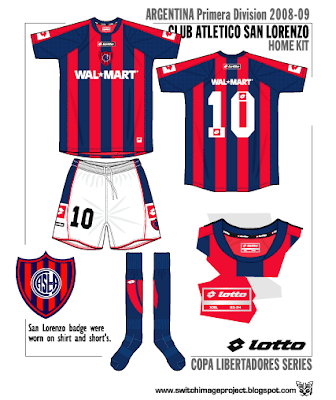 Football teams shirt and kits fan: Camisa Club Atlético San Lorenzo de  Almagro 2008-09 season shirt/kits