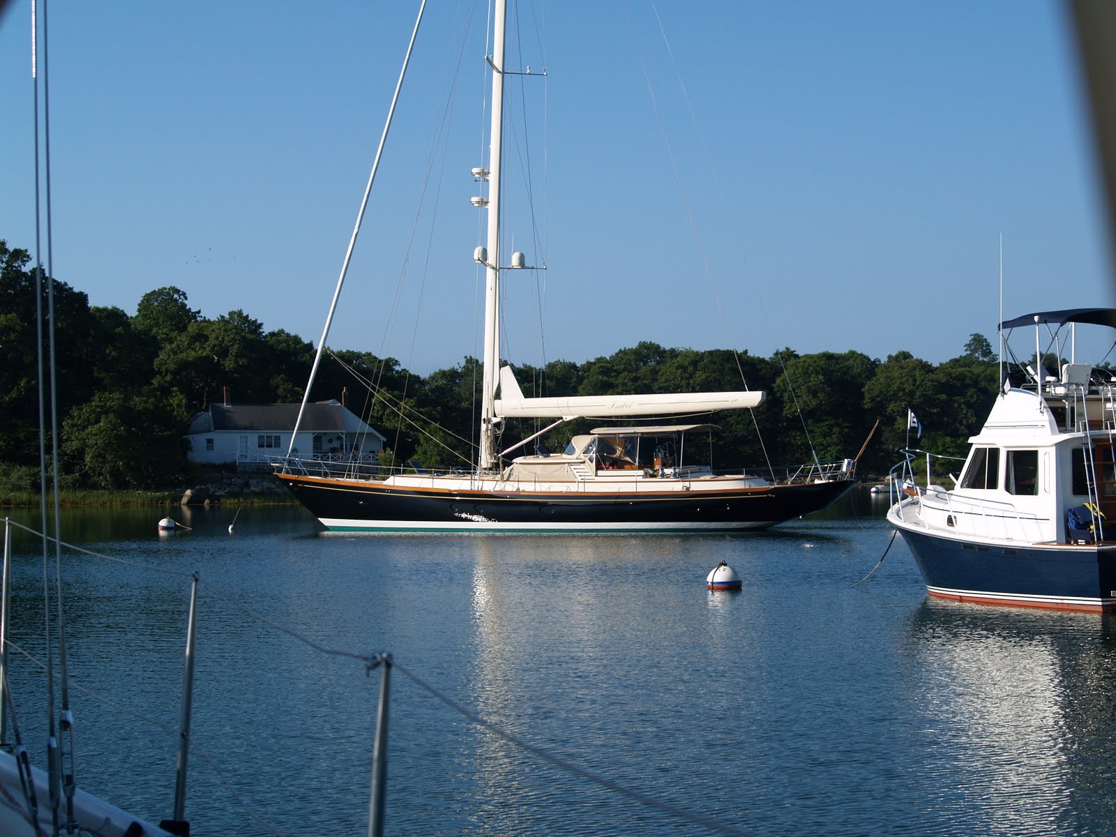 >Hadley Harbor with Senator John Kerry, sort of. Sail Pandora