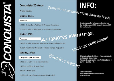 Programação do evento de 20 anos da Conquista