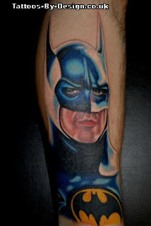 Males Batman tattoo on Shoulder