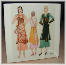 1930s Vintage McCall KITCHEN APRON HANGING TILE Sewing Pattern Inspired Ceramic Tile Art