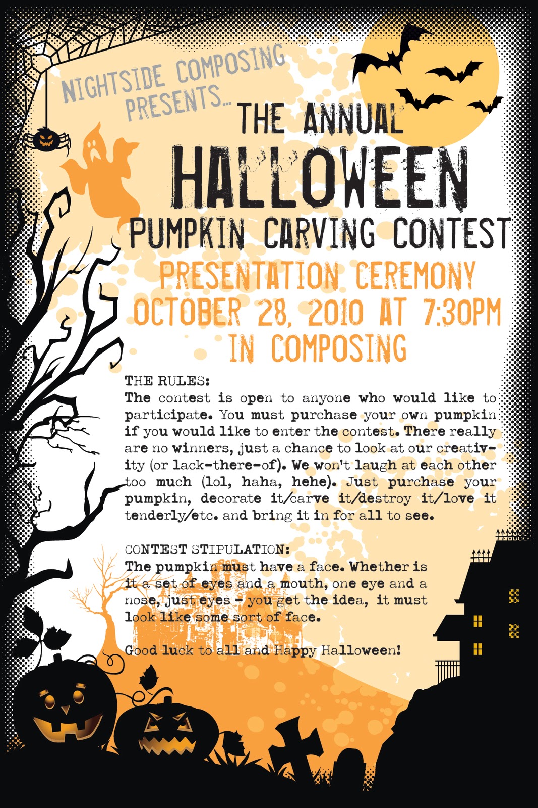 pumpkin carving contest flyer