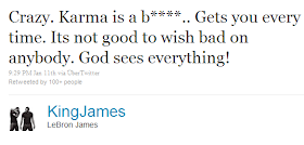 Lebron James Karma Tweet