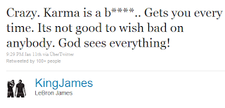 Lebron James Karma Tweet