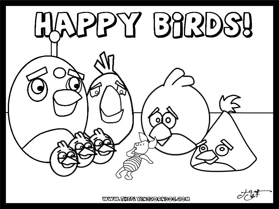 Angry Bird Birthday Coloring Pages