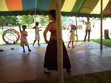 jacquie leading a Hoop Class at Shakori's multicultural festival