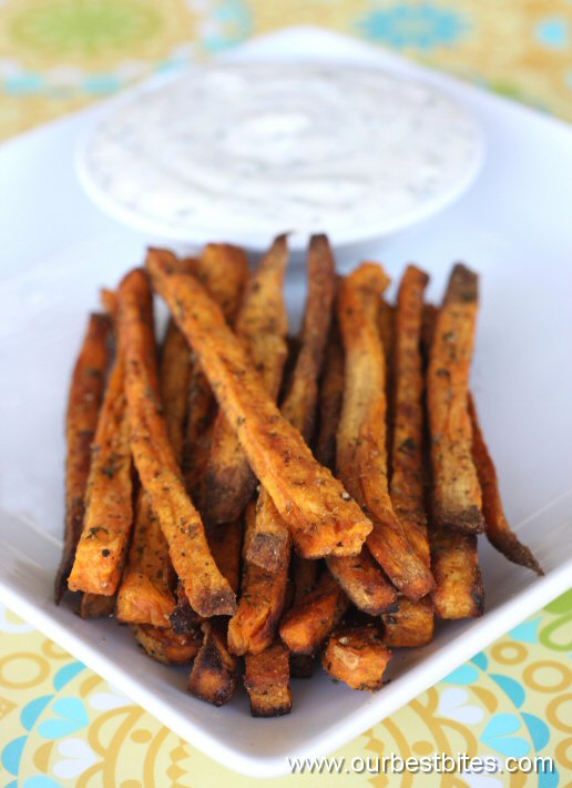 Baked Sweet Potato Fries with HoneyLime Dip Our Best Bites