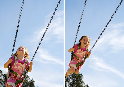 girl portrait on swing