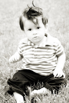 black & white portrait, baby