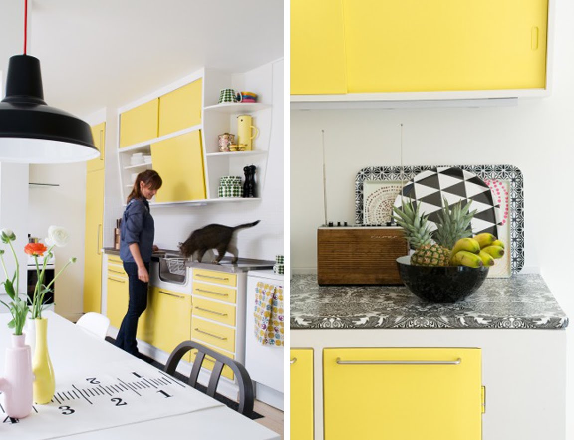 {BLACK. WHITE. YELLOW.} The Perfect {Black, White, and Yellow} Kitchen...