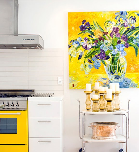 {BLACK. WHITE. YELLOW.} White and Yellow Kitchen
