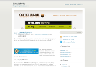 Simple Blogger Templates SimpleFolio