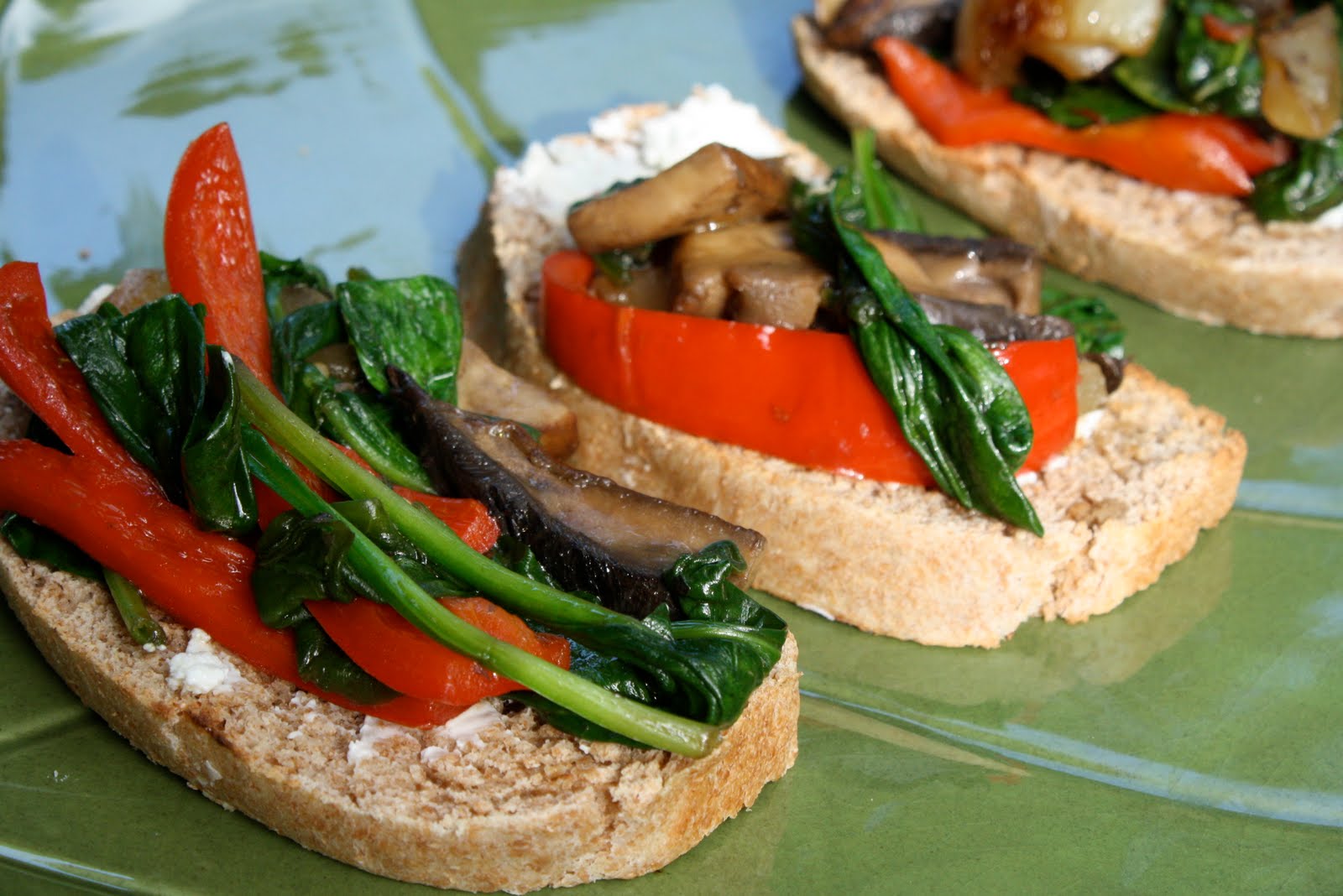 open faced veggie sandwiches