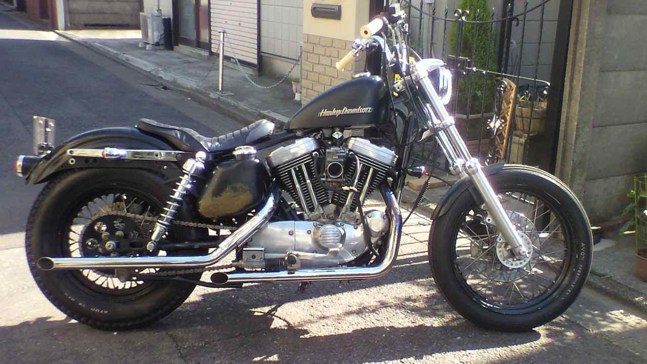 Frankenframe Ironhead rear frame section grafted onto an Evo Sportster