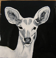 grisaille enamel spirit deer