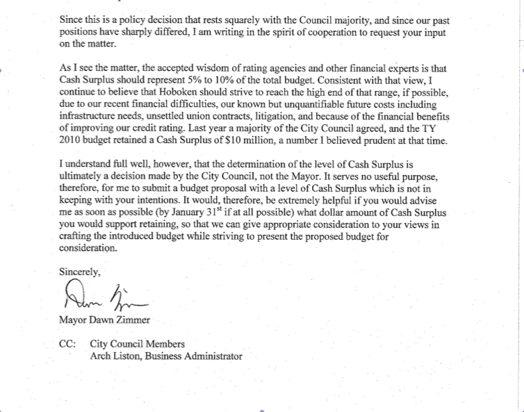 msv mayor to council heads tell me what to do with the budget surplus how do you cc someone in a letter