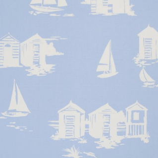 Beach huts fabric by Clarke & Clarke Beach huts fabric by Clarke & Clarke