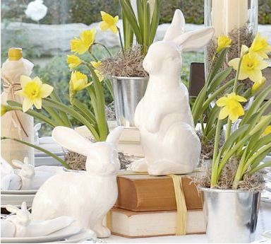 Easter ceramic bunnies by Pottery Barn Easter ceramic bunnies by Pottery Barn