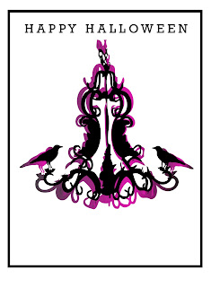 Halloween chandelier card by Torie Jayne Halloween chandelier card
