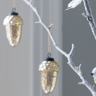 Mercury Glass Acorn Decorations by Graham & Green Mercury Glass Acorn Decorations by Graham & Green