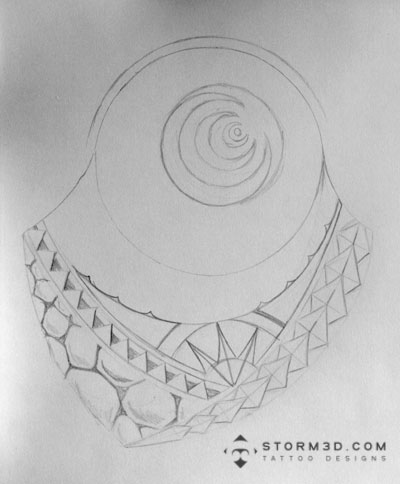 He wanted a Polynesian style tattoo, with some elements like turtle shells He wanted a Polynesian style tattoo, with some elements like turtle shells