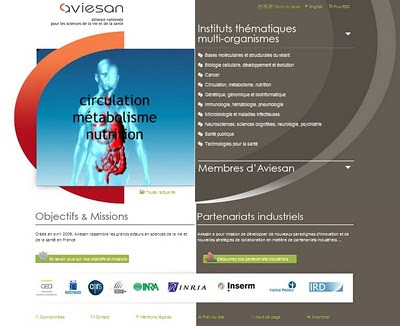 site Internet Alliance nationale pour les sciences de la vie et de la santé (Aviesan)