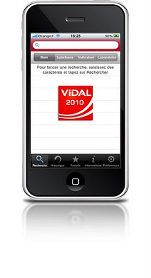 application vidal 2010 sur iphone