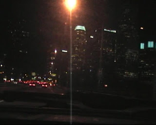 Los Angeles by night view from the Harbor Freeway 110