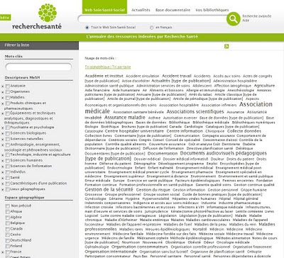 annuaire recherche santé des sites indexés, classés par mot-clé ou par pays