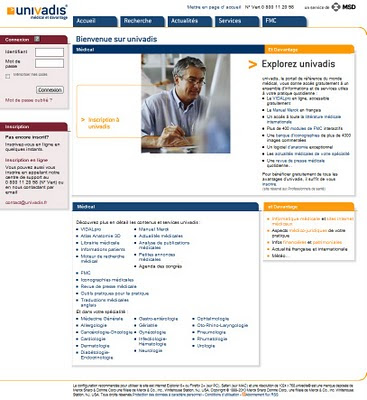 page d'accueil univadis