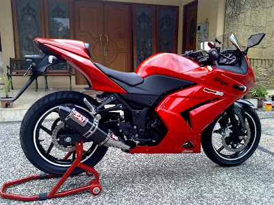 motor keren Kawasaki Ninja 250 Merah Modifikasi Ninja
