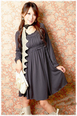 أزياء بنوتات ( كوول ) CO2099+Long+sleeve+dress+Cotton+Black+Gray+Free+Size(Chest80-88CM+Long81CM+Sleeve+Long57CM)grey+$30