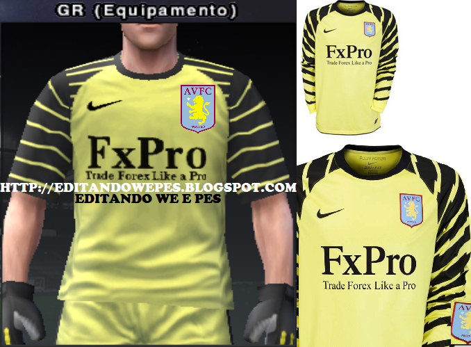 Editando WE e PES: Uniforme Aston Villa PES 2010