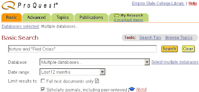 ProQuest search page
