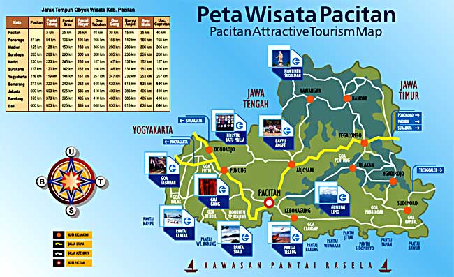 Peta Lokasi Objek Wisata Pacitan Wisata Kota Pacitan