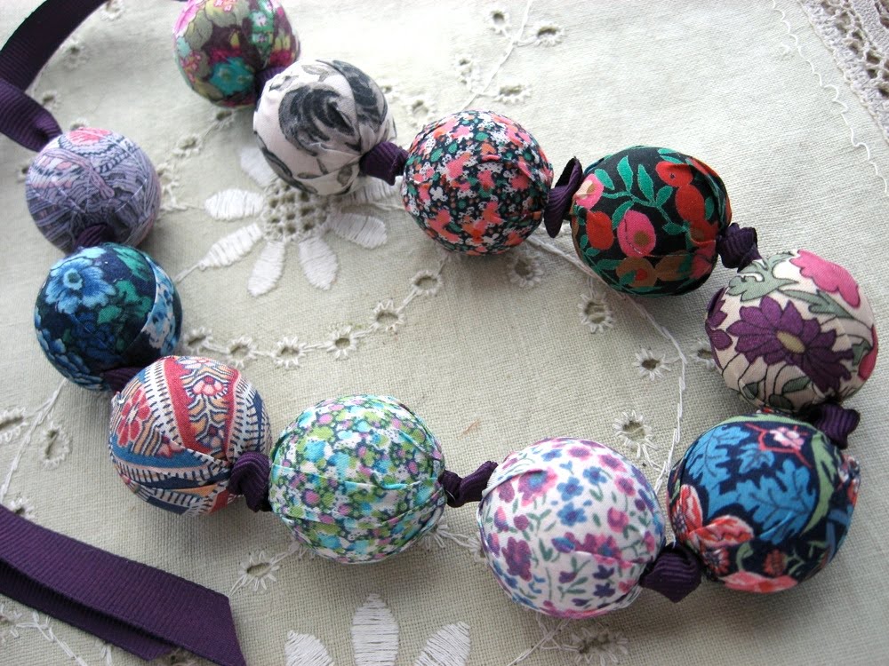 froo*gal Liberty of London Fabric Bead Necklace Kits for Fall