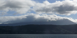 Mt Wellington in cloud from White Rock Point, South Arm - 14 July 2007