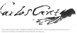 Firma del capitan Carlos Cantu fundador de Reynosa