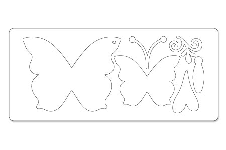 Please note that the butterfly outline picture details the die cuts in the