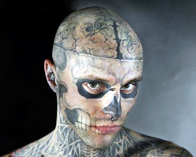 Rostro del hombre calavera