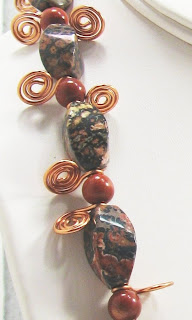 leopardskin jasper poppy jasper hand wired necklace laurastlaey.etsy.com