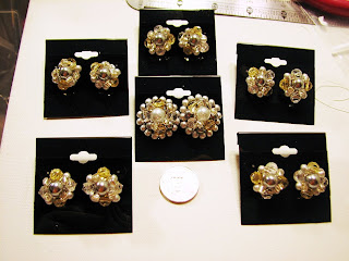 wedding jewelry tulle with rhinestones and pearls and earrings to match laurastaley.etsy.com custom orders always welcome