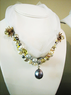 custom wedding jewelry laurastaley.etsy.com tulle and rhinestones and vintage elements with earrings