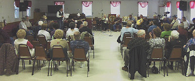 Photo of music jam at 35RV Clubhouse.
