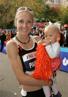 NYC marathon winner, Paula Radcliffe, and her baby Isla