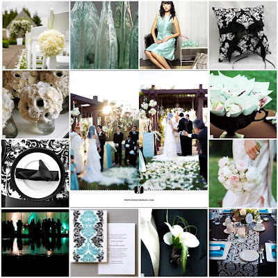 In the beginning our colors were Pale Aqua and Black White Damask In the beginning our colors were Pale Aqua and Black White Damask